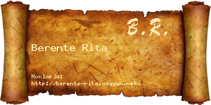 Berente Rita névjegykártya