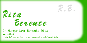 rita berente business card
